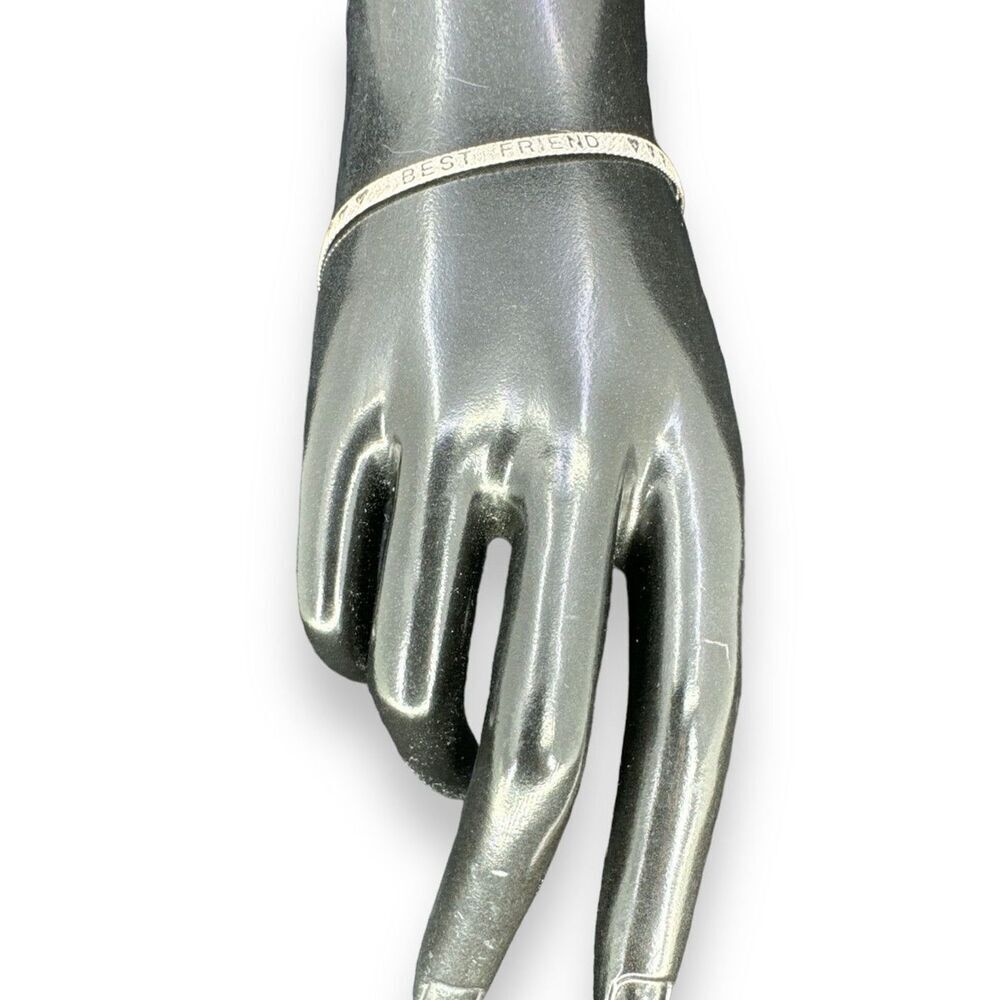 Sterling Silver Best Friend Bracelet Herringbone Chain Link Lobster Claw Clasps